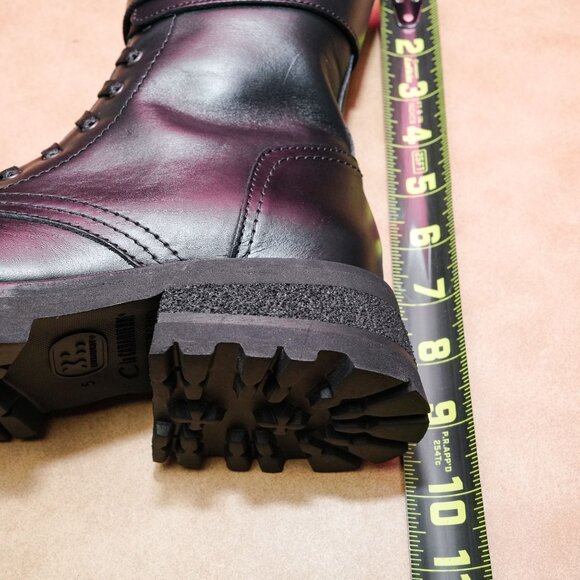 La Canadienne Women Cody Lace-up Black Leather Combat Studded Boots sz 5 - Picture 6 of 8